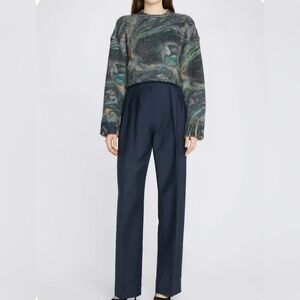 Fendi Pintuck Kid Mohair Trousers, Size:IT 38 (US 2)